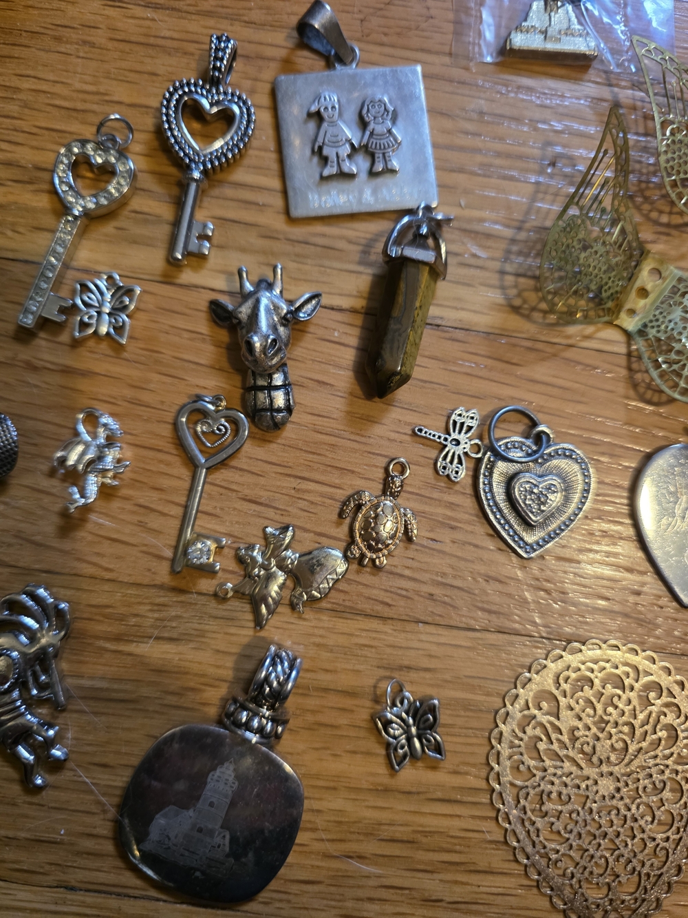 Mixed Silver-Tone and Gold-Tone Charms Pendant Collection